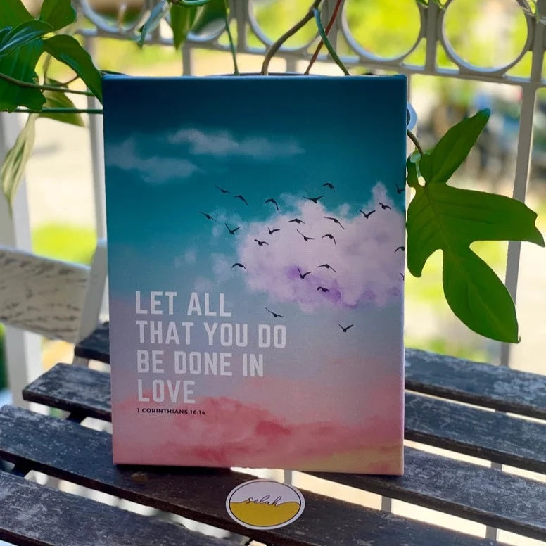 Let All that you do be done in Love Matte Canvas Framed Wall Art (9"x12")