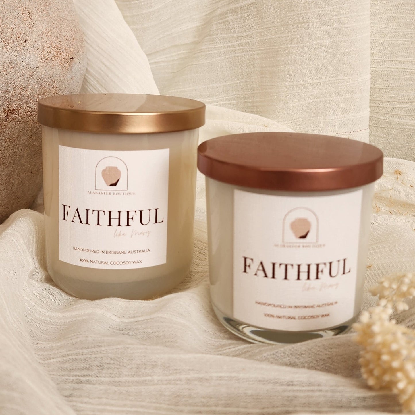 Alabaster Boutique Faithful Large and Medium Candle