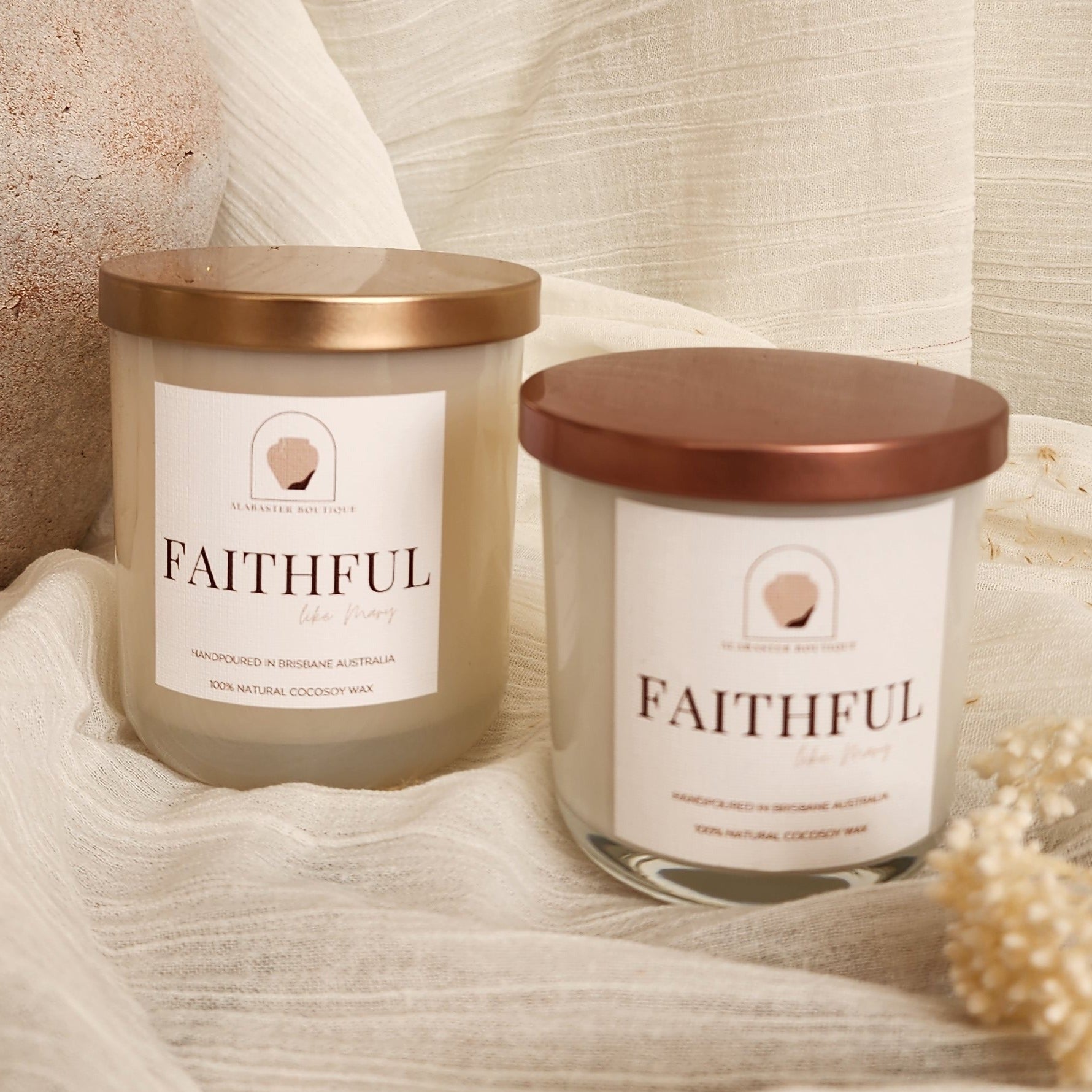 Alabaster Boutique Faithful Large and Medium Candle
