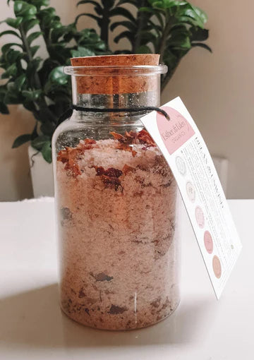 Relax and Unwind Rose Soaking Salts Bottle